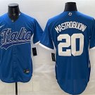 Italy Baseball #20 Miles Mastrobuoni Blue 2026 World Baseball Classic Home Stadium Jersey