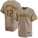 Mens San Diego Padres #12 Luis Campusano Nike Alternate Khaki Limited Jersey