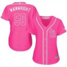 Cardinals 50 Adam Wainwright Pink Fashion Womens Stitched Jersey