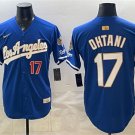 Dodgers #17 Shohei Ohtani Royal 2026 Gold Collection 9x & B2B Champs Patch Stitched Baseball Jersey