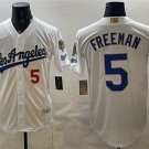 Dodgers #5 Freddie Freeman White 2026 Gold Collection 9x & B2B Champs Patch Stitched Baseball Jersey