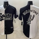 Men's San Antonio Spurs Team Big Logo White Black Stitched Jersey