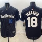 Men's Los Angeles Dodgers #18 Yoshinobu Yamamoto Black 2025 World Series Jersey