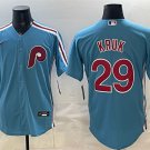 Men's Philadelphia Phillies #29 John Kruk Blue Cool Base Stitched Jersey