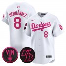 Dodgers #8 Enrique Hernández White 2026 Mother’s Day Vapor Premier Stitched Baseball Jersey