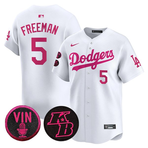 Dodgers #5 Freddie Freeman White 2026 Mother&acirc;��s Day Vapor Premier Stitched Baseball Jersey