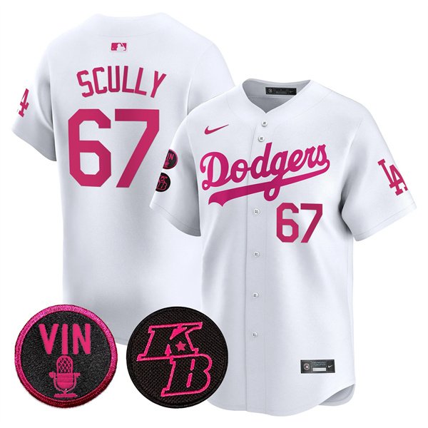 Dodgers #67 Vin Scully White 2026 Mother&acirc;��s Day Vapor Premier Stitched Baseball Jersey