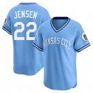 Mens Kansas City Royals #22 Carter Jensen Nike Light Blue Throwback Cooperstown Collection Jersey