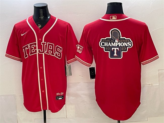 Men's Texas Rangers Team Big Logo Red 2026 City Connect Stadium Stitched Jersey