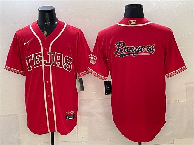 Men's Texas Rangers Team Big Logo Red 2026 City Connect Stitched Jersey