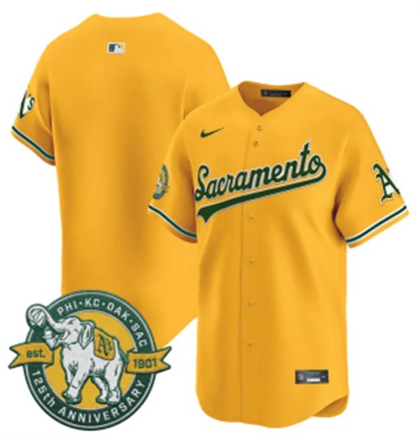 Athletics Blank Nike 2026 Gold Alternate Stadium Jersey