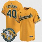 Men's Athletics #40 Luis Severino Nike 2026 Gold Alternate Stadium Jersey