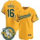 Men's Athletics #16 Nick Kurtz Nike 2026 Gold Alternate Stadium Jersey