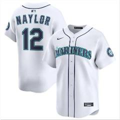 Seattle Mariners #12 Josh Naylor White Cool Base Limited Stitched Jersey