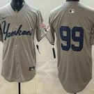 Men's New York Yankees #99 Aaron Judge Grey Without Name Limited Jersey