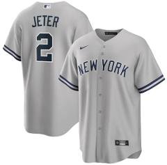 Derek Jeter NYY Big & Tall Road Jersey Gray