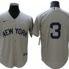 New York Yankees #3 Babe Ruth Gray Without Name Limited Jersey