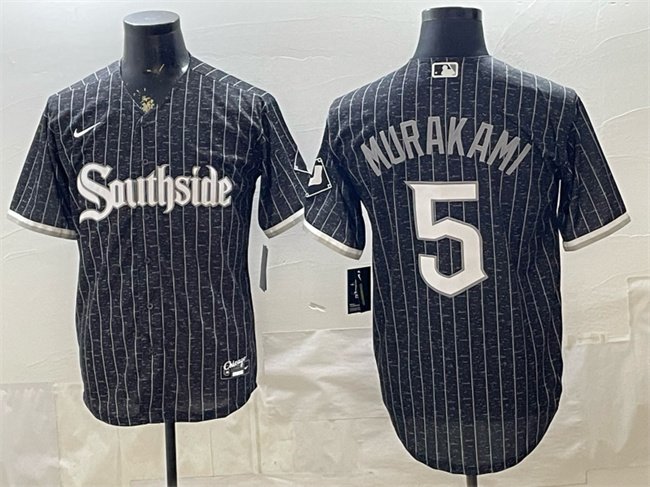 Men's Chicago White Sox #5 Munetaka Murakami Black City Connect Cool Jersey