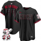 Men's Cincinnati Reds #44 Elly De La Cruz Black City Connect With Patch Limited Jersey