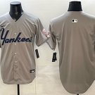 Men's New York Yankees Blank Grey With Patch Limited Stitched Baseball Jersey
