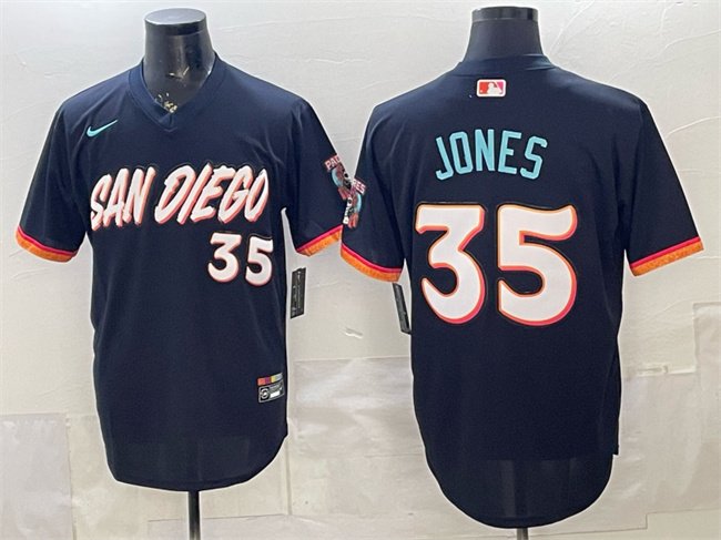Men's San Diego Padres #35 Randy Jones Obsidian 2026 City Connect Stadium Jersey