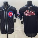 Men's Chicago Cubs Team Big Logo 2026 Fashion Replica Black Out Stitched Jersey