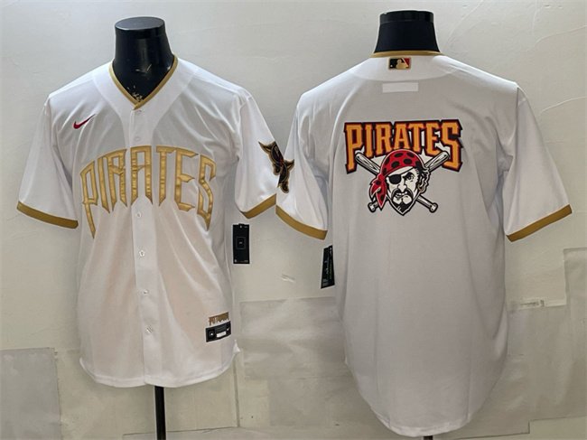 Men's Pittsburgh Pirates Team Big Logo White 2026 City Connect Stadium Jersey