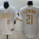 Men's Pittsburgh Pirates #21 Roberto Clemente White 2026 City Connect Stadium Stitched Jersey
