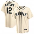 Men's Seattle Mariners #12 Josh Naylor Cream Retro Limited Jersey