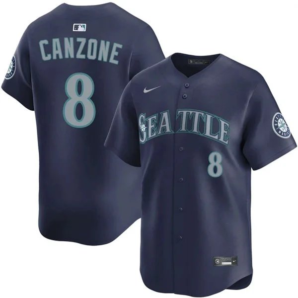 Men's Seattle Mariners #8 Dominic Canzone Nike Navy Alternate Limited Jersey