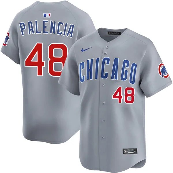 Mens Chicago Cubs #48 Daniel Palencia Nike Gray Road Limited Jersey