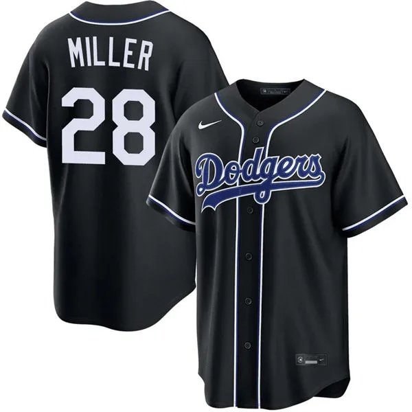 Mens Los Angeles Dodgers #28 Bobby Miller 2026 Black Carbon Fashion Limited Jersey