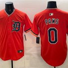Men's Detroit Tigers #0 Paws Orange Limited Stitched Baseball Jersey