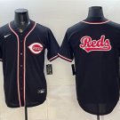 Men's Cincinnati Reds Team Big Logo 2026 Fashion Replica Black Out Stitched Jersey