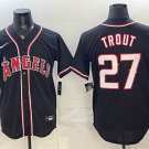 Men's Los Angeles Angels #27 Mike Trout 2026 Fashion Replica Black Out Jersey