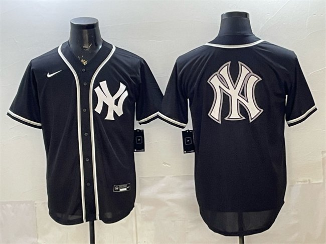 Men's New York Yankees Team Big Logo 2026 Fashion Replica Black Out Stitched Jersey