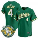 Men Lawrence Butler #4 Oakland Athletics Baseball Green Jersey 125th Anniversary Patch