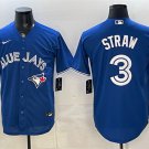 Men's Toronto Blue Jays #3 Myles Straw Royal Stitched Baseball Jersey