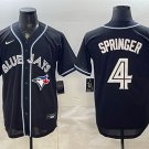 Men's Toronto Blue Jays #4 George Springer 2026 Fashion Replica Black Out Jersey