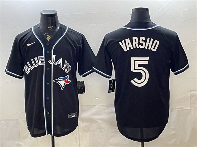 Men's Toronto Blue Jays #5 Daulton Varsho 2026 Fashion Replica Black Out Jersey