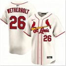 JJ Wetherholt Cream Jersey #26 Cardinals Vapor Premier Limited