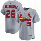 JJ Wetherholt Gray Jersey #26 Cardinals Vapor Premier Limited