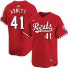 Mens Cincinnati Reds #41 Andrew Abbott Scarlet Alternate Reds Limited Player Jersey