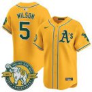 Men's Jacob Wilson #5 Oakland Athletics Baseball Jersey 125th Anniversary Patch
