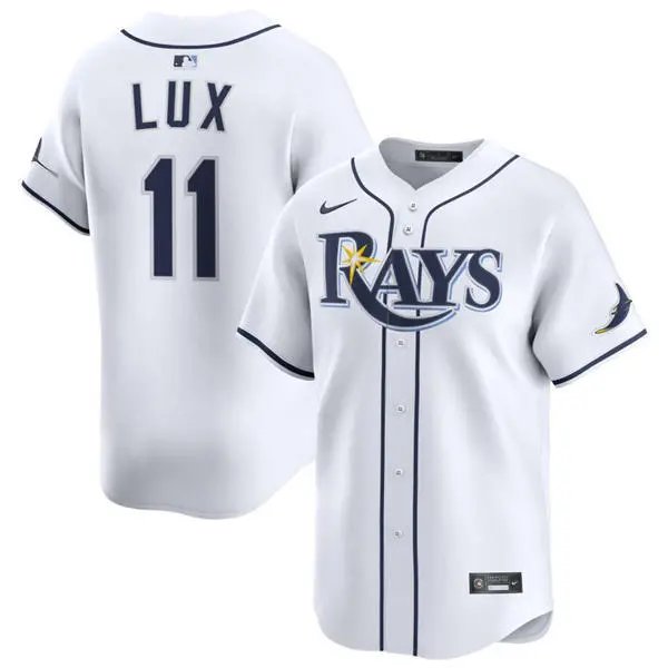 Mens Tampa Bay Rays #11 Gavin Lux Nike White Home Limited Jersey