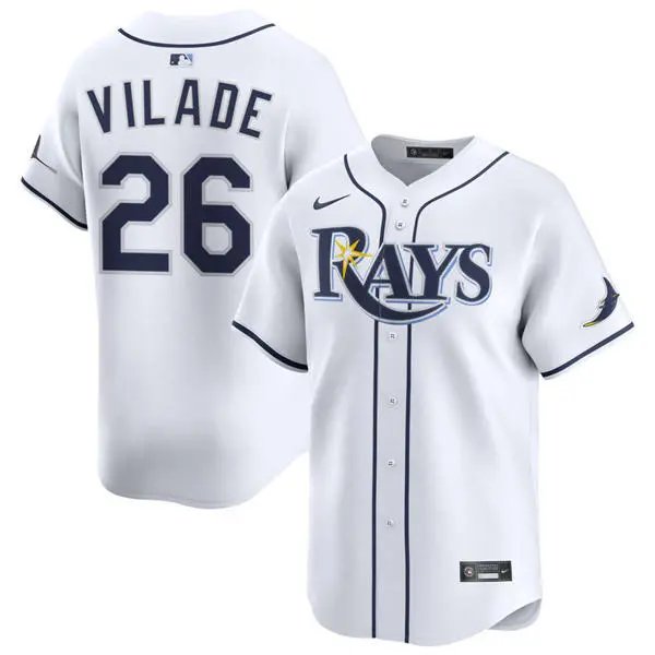 Mens Tampa Bay Rays #26 Ryan Vilade Nike White Home Limited Jersey
