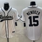 Men's Las Vegas Raiders #15 Fernando Mendoza White Cool Base Stitched Baseball Jersey