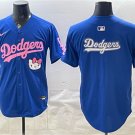 Men's Los Angeles Dodgers Team Big Logo Royal Kitty Night Stitched Baseball Jersey