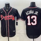 Men's Atlanta Braves #13 Ronald Acuna Jr. 2026 Fashion Black Out Stitched Jersey