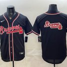 Men's Atlanta Braves Team Big Logo 2026 Fashion Replica Black Out Stitched Jersey